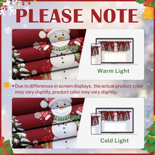 Nesphy Snowman Winter 4 Pack Valances 18x52 in - Christmas Window Decor