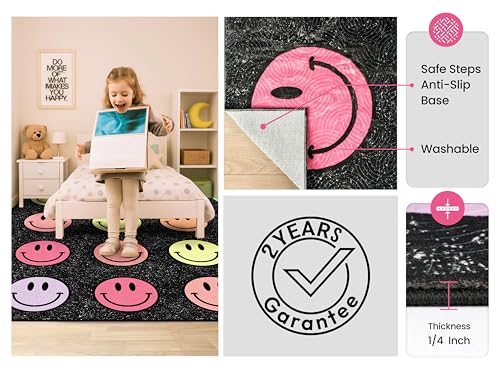 Large Classroom Rug 8x10 ft - Durable Washable Carpet for Kids Playroom