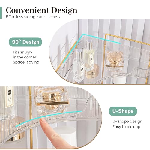 3-Tier Corner Bathroom Counter Organizer, Makeup and Perfume Shelf