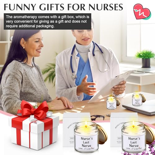 MTLEE Nurse Appreciation Gift 8 Pcs Lavender Scented Candles 3.5 oz White Edition