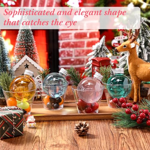 Acellegic 16–Piece Christmas Fillable Drink Balls Set with 9 oz Cups & Funnels – 5 oz Bubble Ornaments for Juices, Milk, Holiday Party Decorations