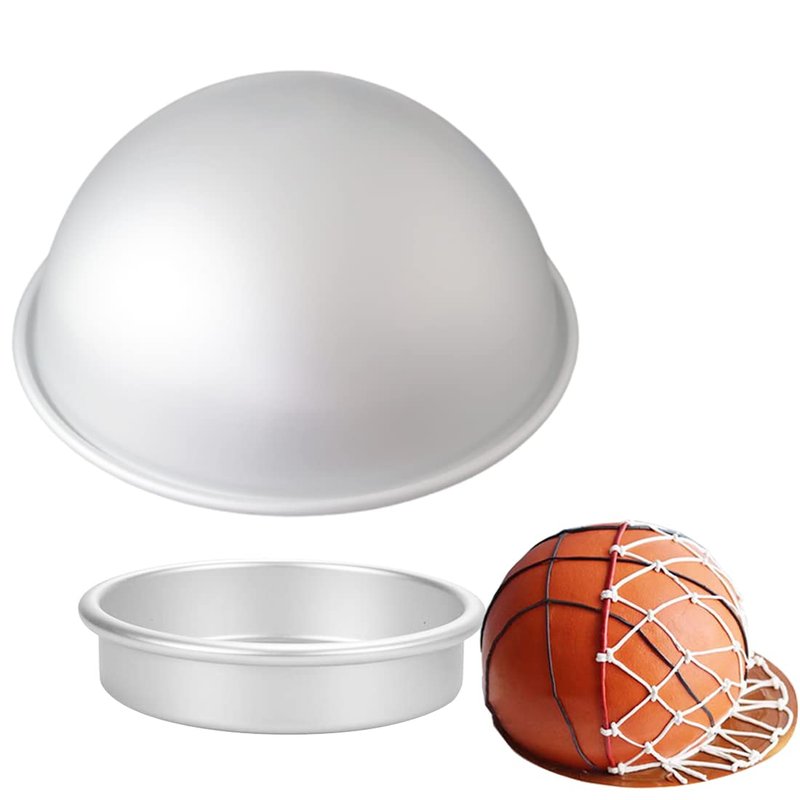 Qicfrk Cake Sphere Pan 8 Inch 3D Half Ball Cake Pan to Create Any Ball Shaped Cake Soccer Shaped Baking Pans DIY Birthday Spher