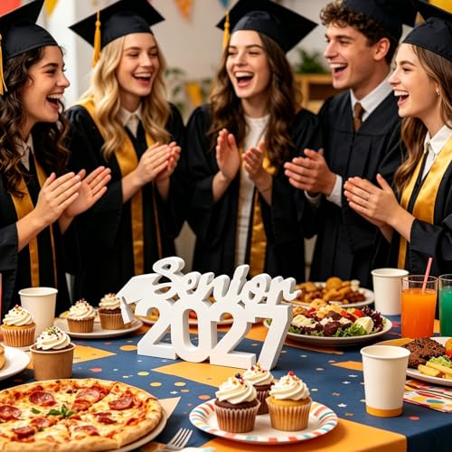 Senior 2027 Graduation Table Sign, Wooden Photo Prop Centerpiece