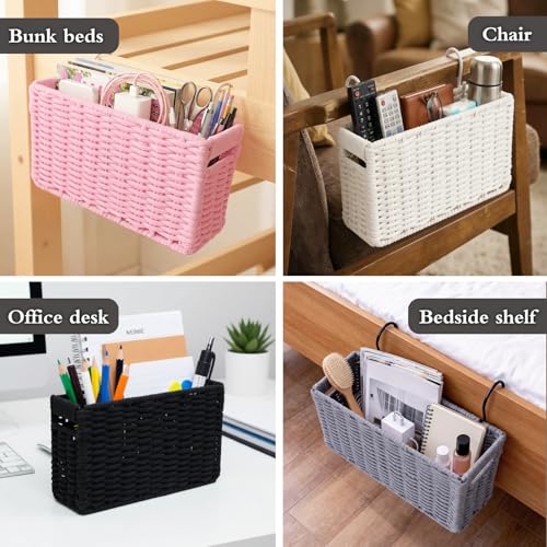 Cotton Rope Bedside Caddy Hanging Storage Organizer for Dorm Bunk Bed