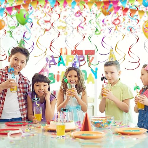 BEISHIDA Rainbow 30Pcs Hanging Swirls Decorations for Wedding Christmas Party