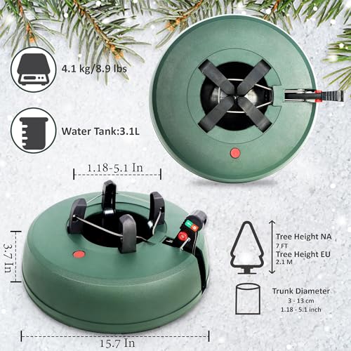 Blissun Large Christmas Tree Stand with Water Reservoir & Clamp - Fits 7ft Real Trees