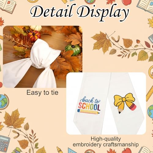 Back to School Wreath Sash Pencil Ribbon for Door Decor - Indoor Outdoor