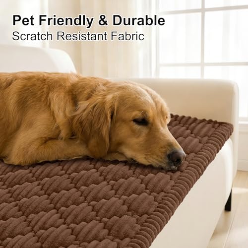 Non-Slip Pet Couch Cover - Washable Soft Flannel Sofa Protector Pad