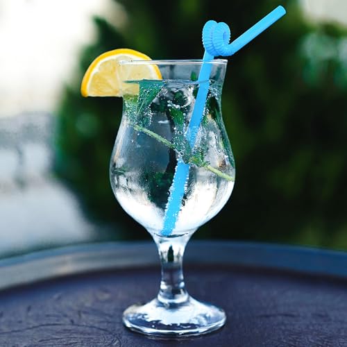 Binsakao Style A Hurricane Glass Set of 6 - 13 Oz Tall Cocktail Glasses for Mojito, Margarita, Sangria & Pina Colada