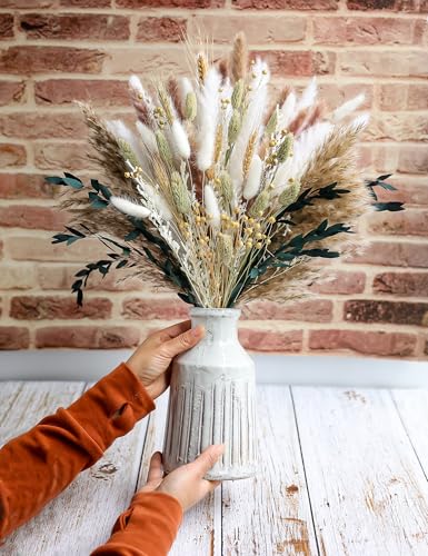 126pcs Dried Pampas Grass Bouquet - Fluffy Boho Floral Decor for Home