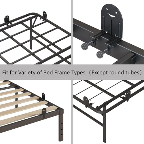 6-Piece Adjustable Metal Mattress Retainer Bar for Bed Frames, Black