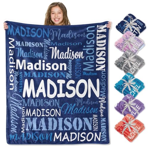 Personalized Name Custom Flannel Throw Blanket for Kids & Adults