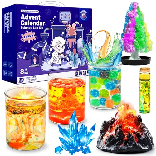 24-Day Science Advent Calendar Kit with Video Instructions for Kids