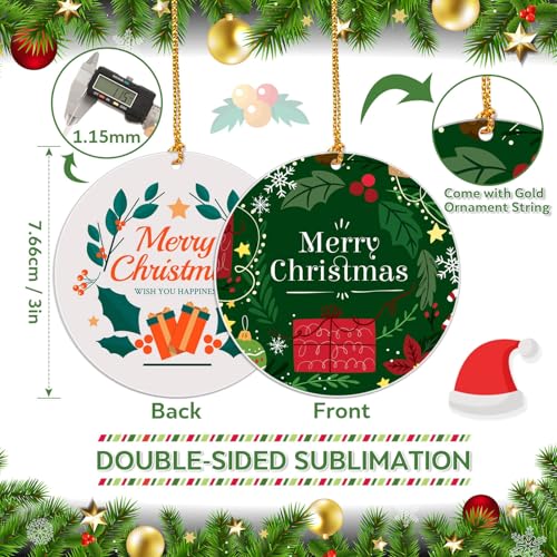 3-Inch Metal Sublimation Ornaments Bulk Set - 48 Round Holiday Decorations