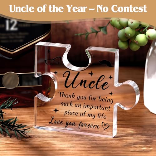 Pradnel Uncle Gift from Niece Nephew - Funny Uncle Gift Set for Men - Gift Box for Birthday, Christmas, Father's Day - Includes Tumbler & Candle - THIS listing