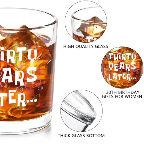 Futtumy 30th Birthday Whiskey Glass - 10 OZ Thirty Years Later Gift for Men Him Dad