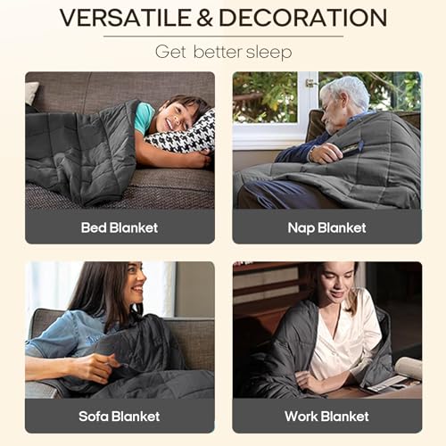 20lb Weighted Blanket for Adults - 60x80 Inch Cooling Queen Size