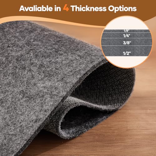 Veken Non-Slip Rug Pad 8x10 Ft, 1/4 Inch Thick Felt & Silicone Carpet Gripper
