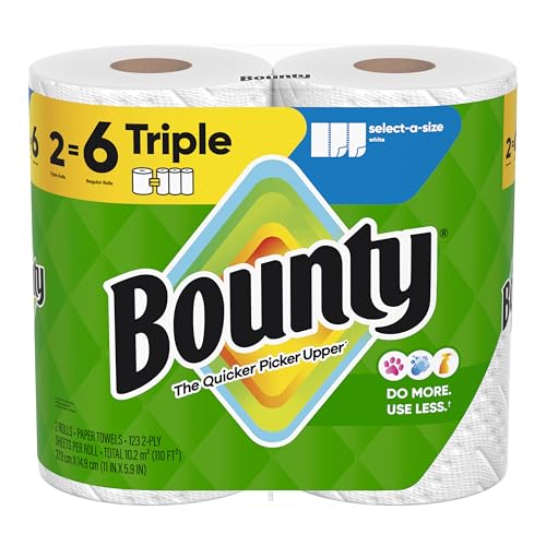 Bounty Select-A-Size White Paper Towels, 2 Triple Rolls
