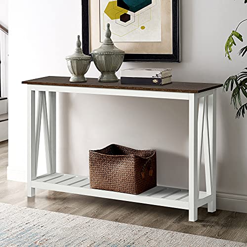 Rustic Farmhouse Console Table, 40-Inch Narrow Entryway Sofa Table