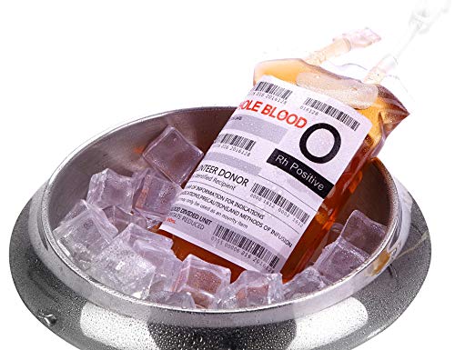 10 Pack Blood Bag Drink Pouches with Syringe for Halloween Party Decor