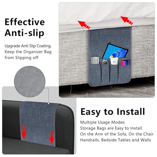 Non-Slip Couch Armrest Organizer with 5 Pockets for Remote and Essentials