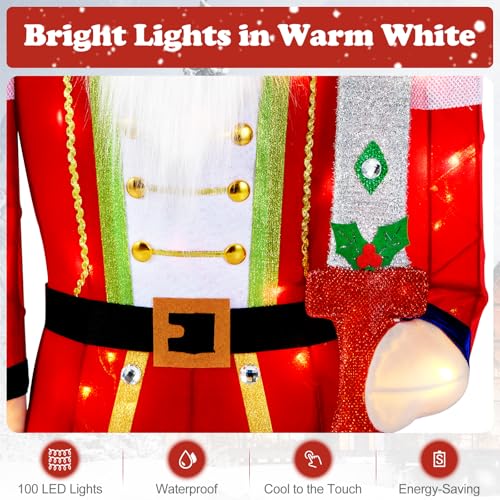 Tangkula 5 ft Lighted Nutcracker Soldier with Glitter Sword – Variation 1