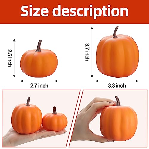 8-Piece Artificial Foam Pumpkin Set for Fall Halloween Thanksgiving Decor