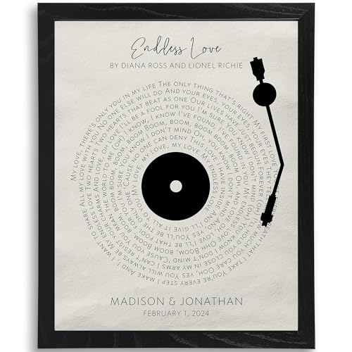 Personalized Song Lyrics Art Print Customizable Couple Wall Art