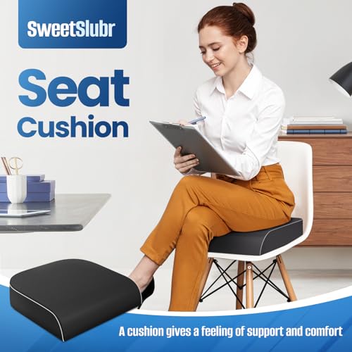 Memory Foam Seat Cushion for Tailbone Pain Relief - Large Ergonomic Chair Pad