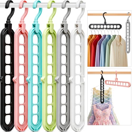 6 Pack Magic Space Saving Hangers 9-Hole Closet Organizers