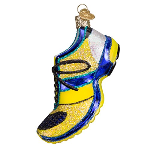 Running Shoe Glass Ornament - Handcrafted Holiday Tree Decoration