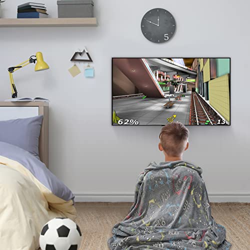 Jekeno Glow in the Dark Gaming Throw Blanket - Soft Controller Plush (50"x60")