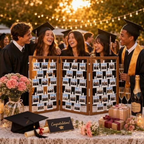 AstraSpark 3-Panel Wood Photo Hanging Boards with Clips 54x24 (54x24 inch) Rustic Farmhouse Display
