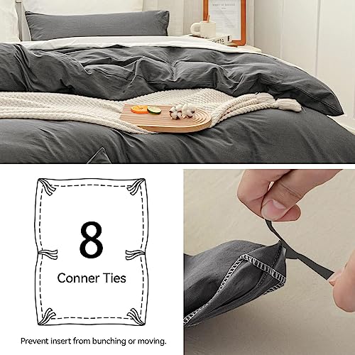 Waterproof Duvet Protector Cover - Gray Cotton, Queen Size