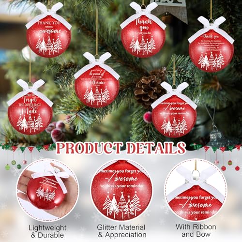36 Pcs Christmas Ornaments Coworker Gift Glitter Balls Holiday Decorations