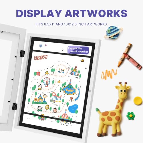 2-Pack 10x12.5 White Kids Art Frames with Magnetic Front-Opening Door