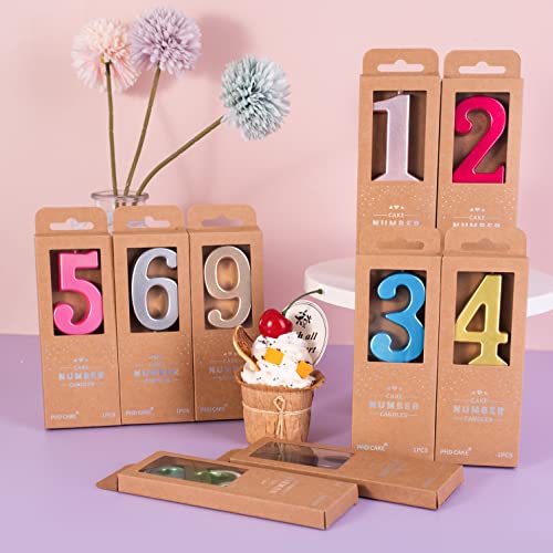 Modern Gold Number 2 Birthday Candle - 2.76 Inch Cake Decoration