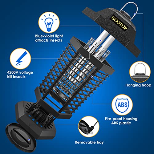 GOOTOP Outdoor Bug Zapper 4200V Electric Fly Killer & Mosquito Trap