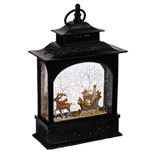 RAZ Imports 11-Inch Lighted Reindeer and Animal Water Snow Globe Lantern with Timer