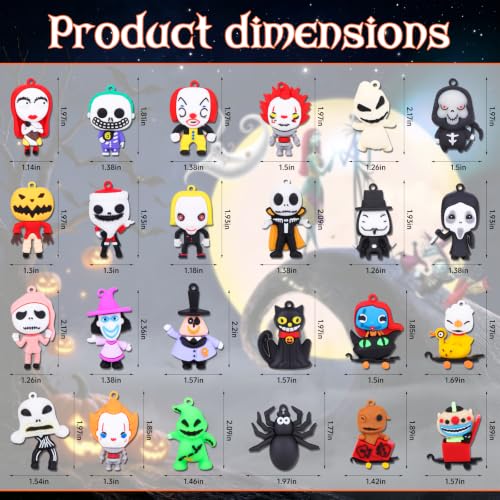 Halloween Advent Calendar with 24 Spooky Collectible Mini Figurines - Horror Characters for Kids & Adults