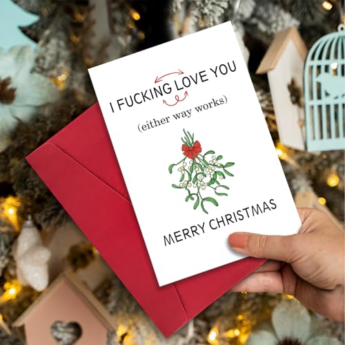 Alzombi I Love You Christmas Card for Husband Wife - Funny Xmas Card for Boyfriend Girlfriend 01