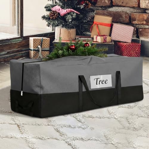 Christmas Tree Storage Bag for 10-12 Ft Trees, Gray Oxford