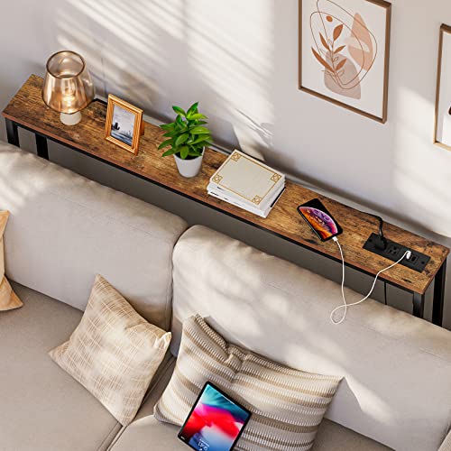 47-Inch Narrow Console Table with Power Outlet and USB Charging Station