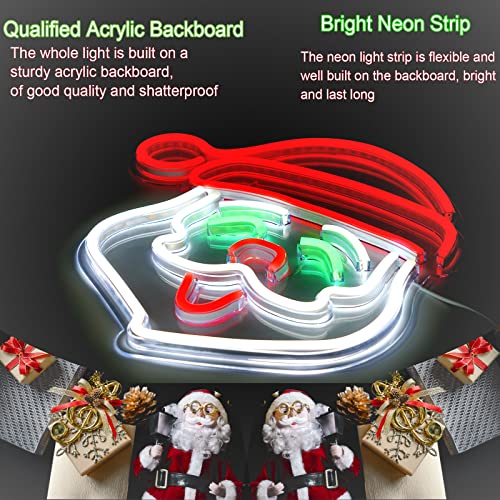 Santa Christmas Neon Sign Wall Decor USB Powered Neon Art Light for Home & Party