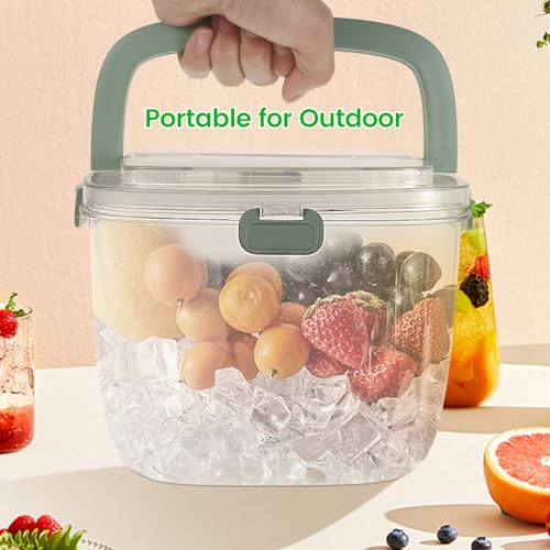 5L Portable Ice Bucket with Lid & Tongs for Parties & Outdoor Use