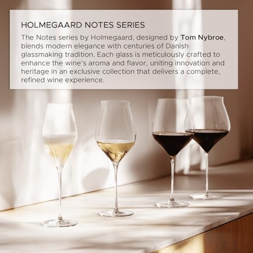 Holmegaard Notes Burgundy Wine Glass Set of 2 - Fine Crystal, 31.8 oz