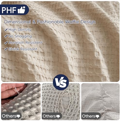 Lightweight Waffle Weave Blanket Queen - Soft, Breathable Tan 90"x90"
