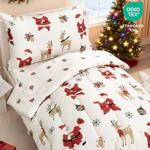 Toddler Bedding Set with Quilt & Sheets - Christmas Variation