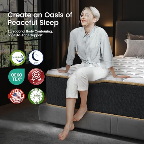 8-Inch Full Size Hybrid Mattress with Cooling Gel Memory Foam and Pocket Springs